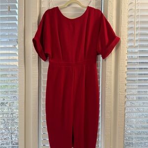 ASOS Red Professional Dress Front Slit